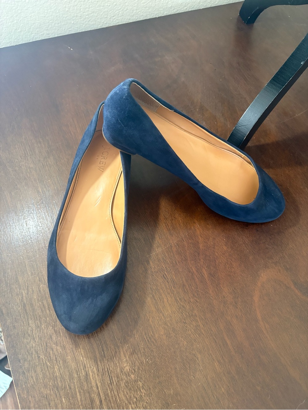J. Crew Navy Suede Ballet Flats - Classic Women's Slip-Ons size 9 - Picture 2 of 4